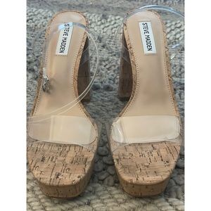 STEVE MADDEN Clear across strap Heels|Size 9.5